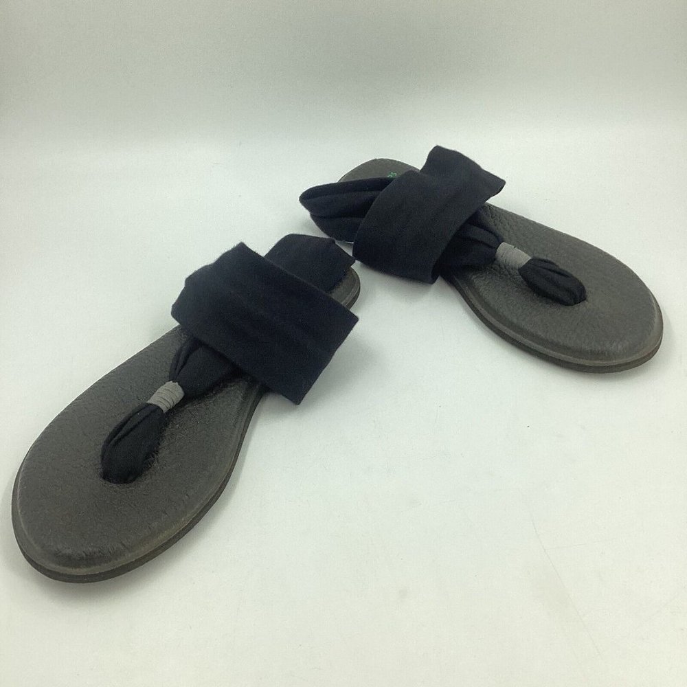 Women's Sanuk Yoga Sling 0514 Black on Black Comfort Sandal Casual Cloth Top